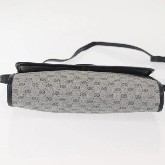 GUCCI Micro GG Supreme Shoulder Bag PVC Navy Gold 004 89 1041 Auth 144072 - Picture 6 of 15